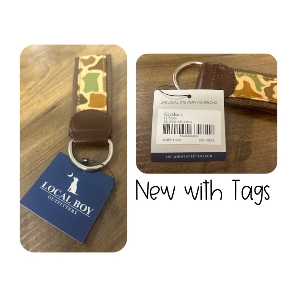 Local Boy Ribbon Keychain Old School Camo